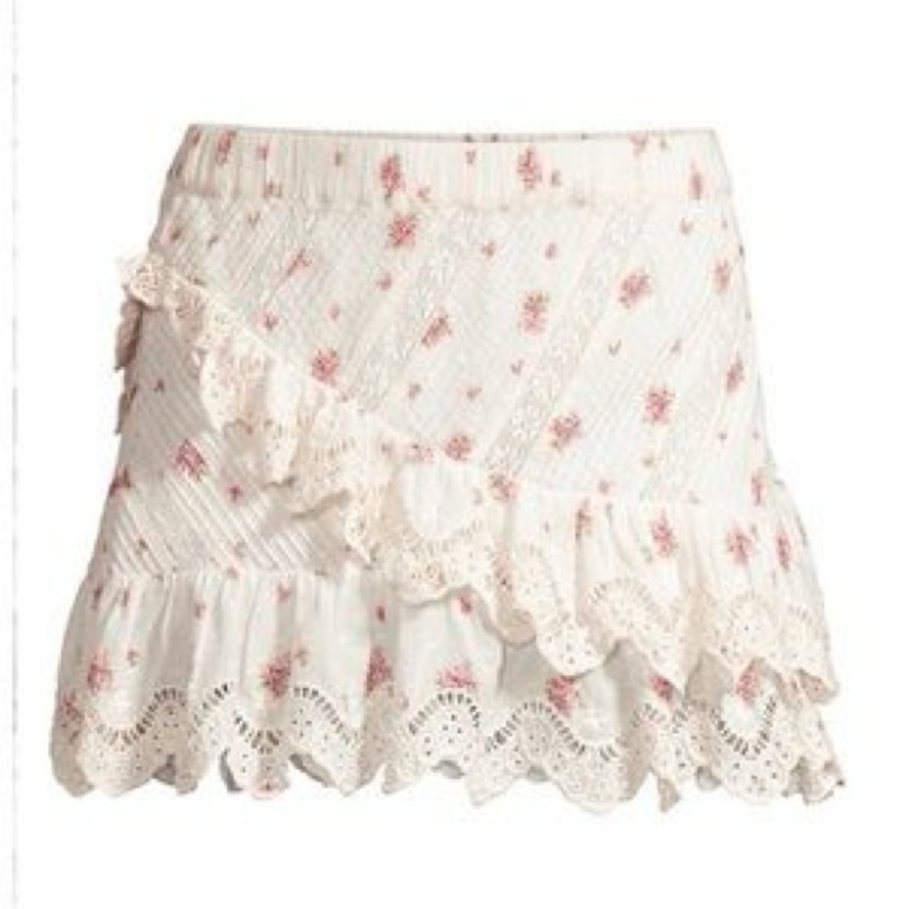 LOVESHACKFANCY | Emma Lace Trim Skirt